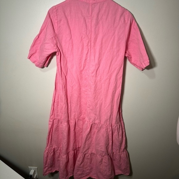 Zara bubblegum pink linen blend summer dress L - Picture 7 of 7